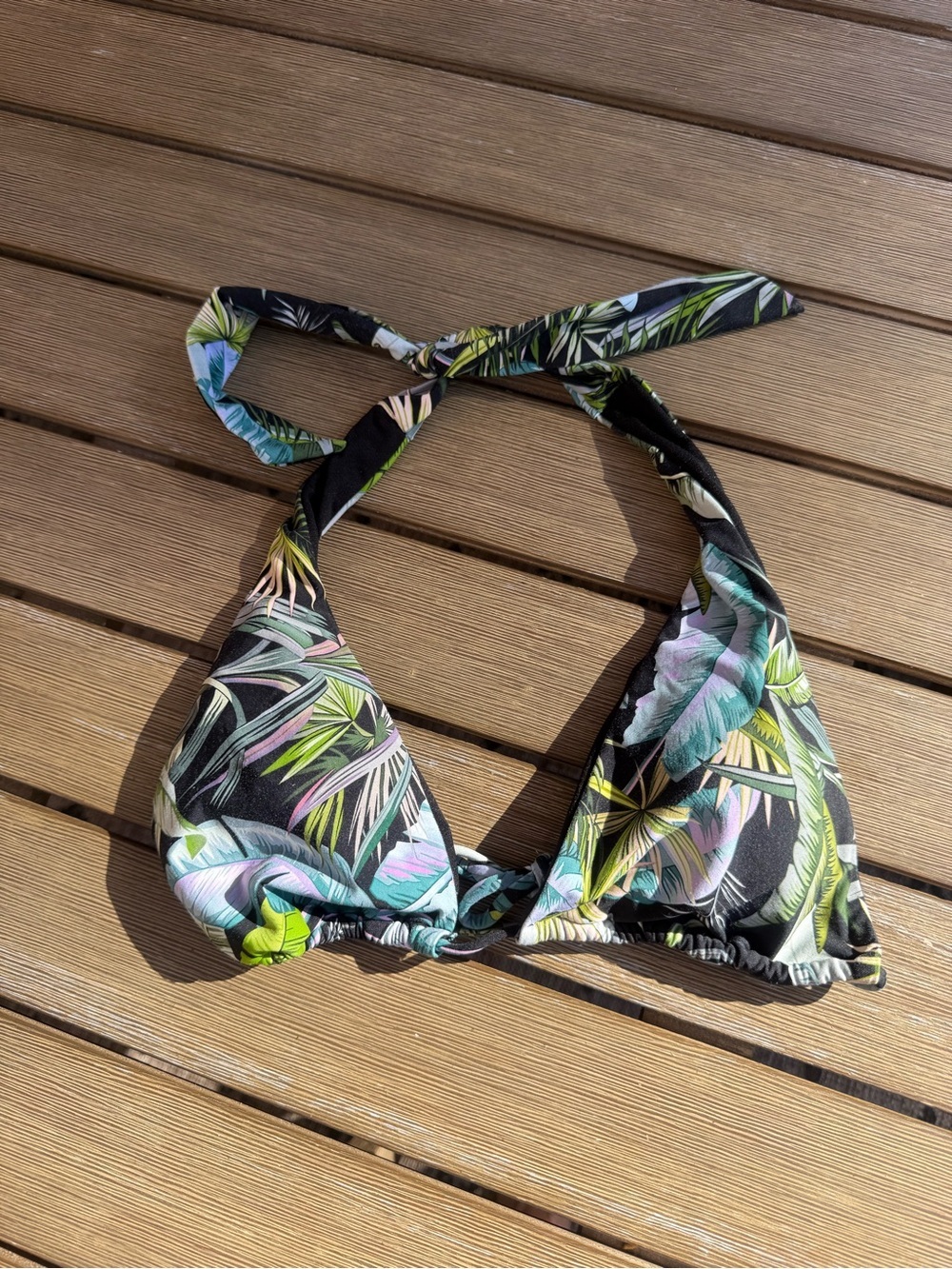VYB Tropical Palm Print Triangle Bikini Top Size M